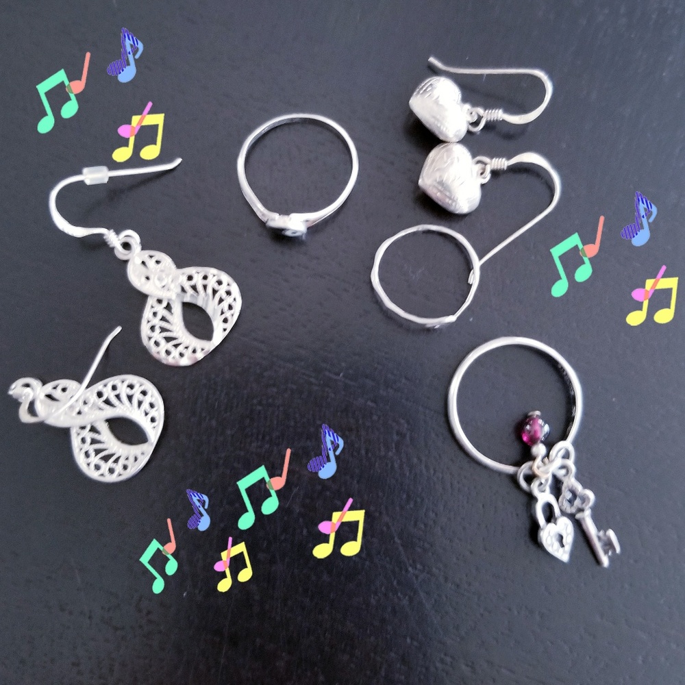 Lot of 5 sterling silver mixed jewelry